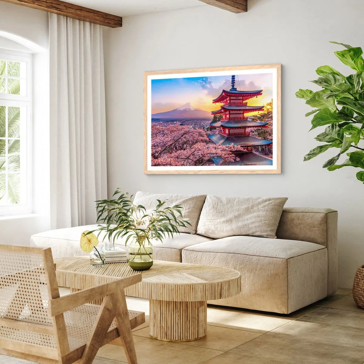 Plakat w ramie jasny dąb - Esencja japońskiego ducha - 100x70 cm