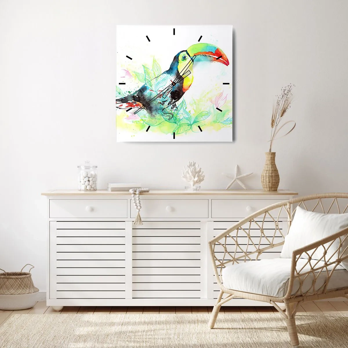 Zegar ścienny - Barwny jak Ameryka Południowa - 40x40 cm