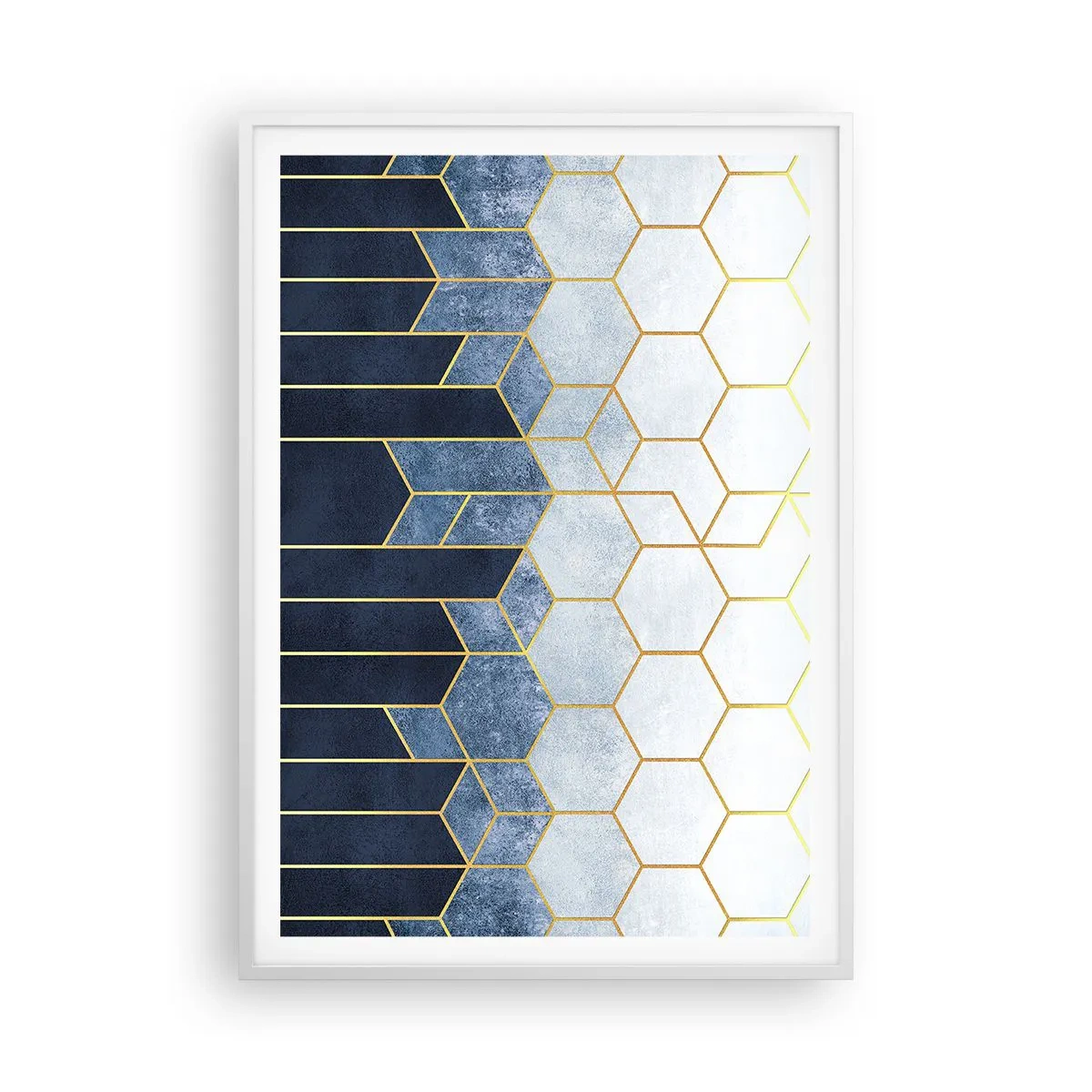 Plakat w białej ramie - Kompozycja w synkopowym rytmie - 70x100 cm