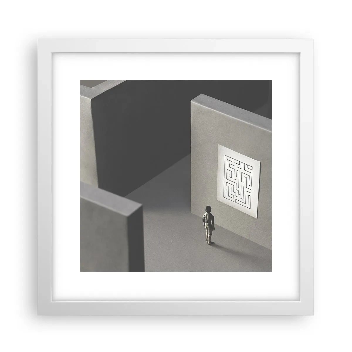 Plakat w białej ramie - Ale gdzie jestem? - 30x30 cm