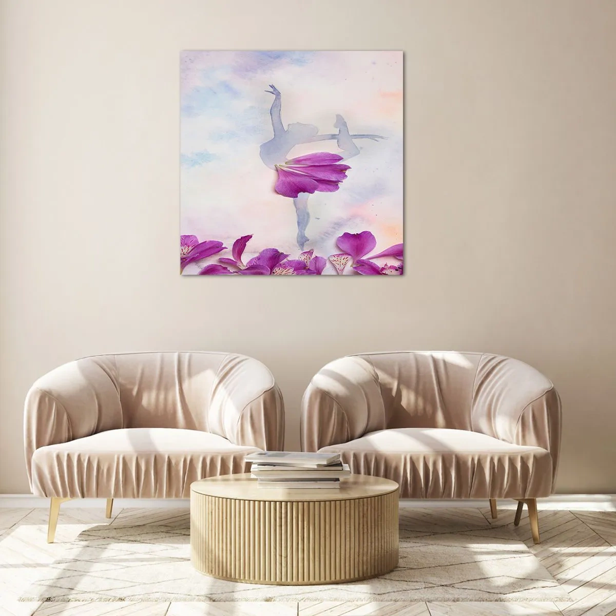 Obraz na szkle - Delikatna jak kwiat - 70x70 cm