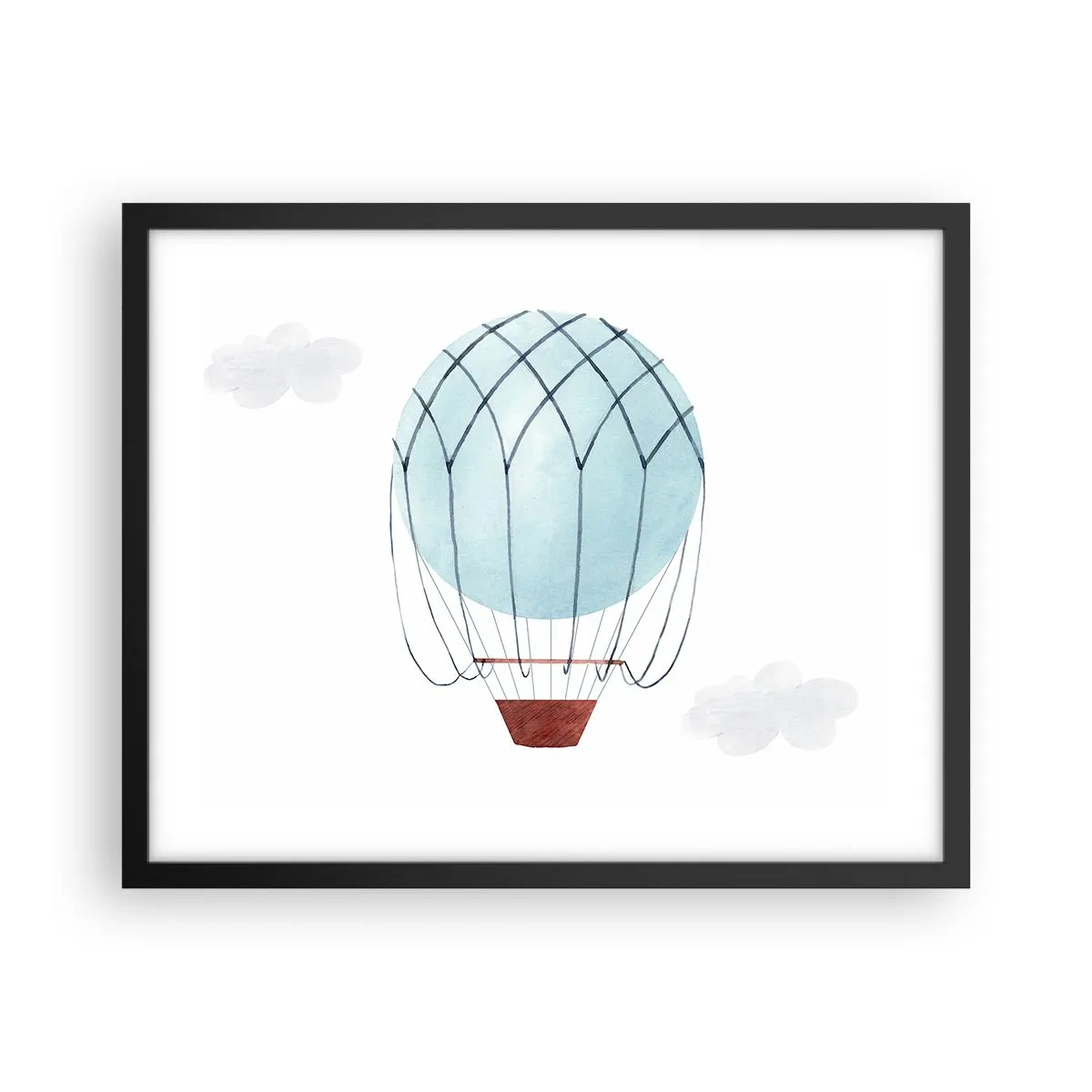 Plakat w czarnej ramie - Cały w chmurach - 50x40 cm