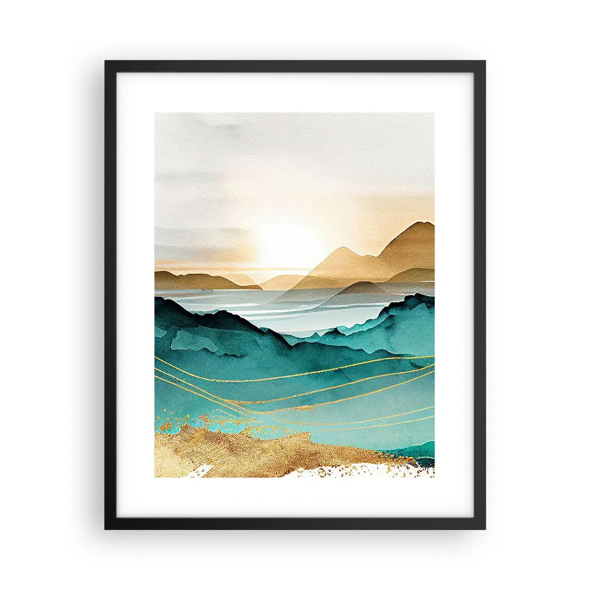 Plakat w czarnej ramie - Na granicy abstrakcji – pejzaż - 40x50 cm