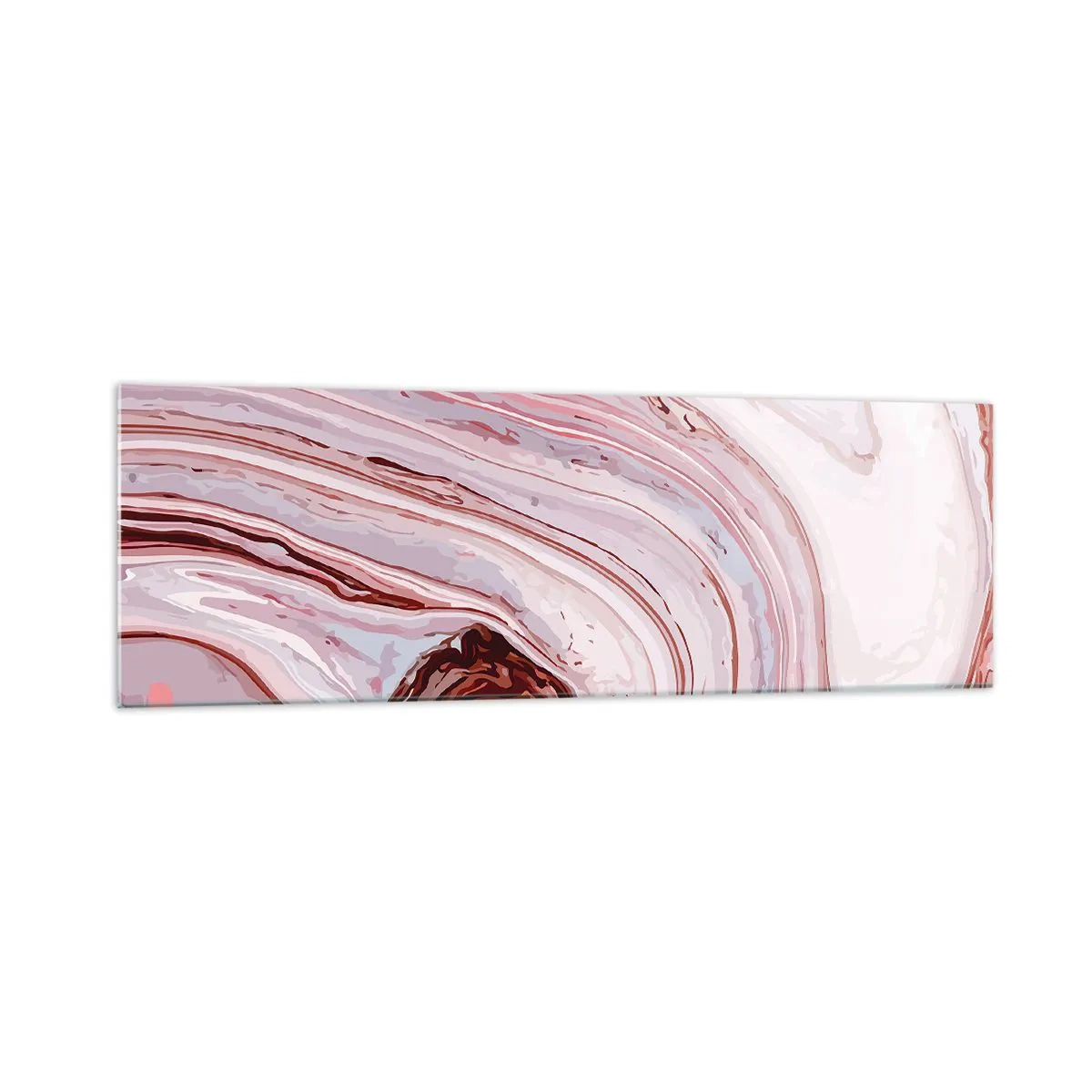 Obraz na szkle - Abstrakcyjny wzór w kolorach różu i bieli - 160x50cm - Prosto, potem w prawo na dół - Nowoczesna dekoracja ścienna do salonu i sypialni ARTTOR