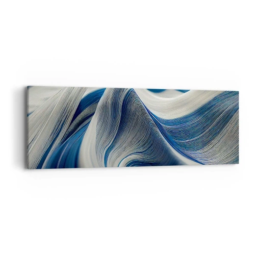 Obraz na płótnie - Płynność błękitu i bieli - 90x30 cm