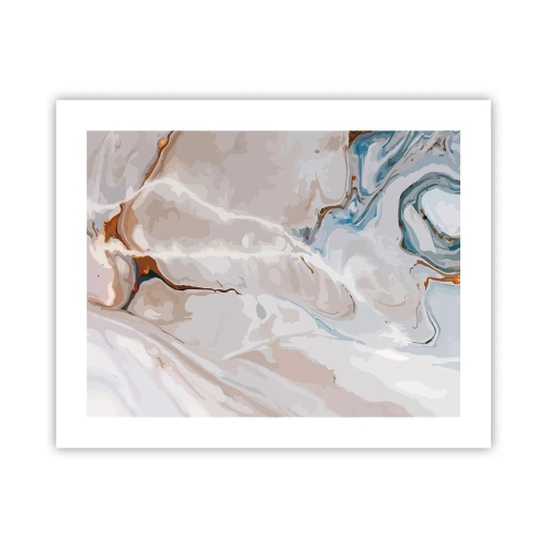 Plakat - Błękitne meandry pod bielą - 50x40 cm