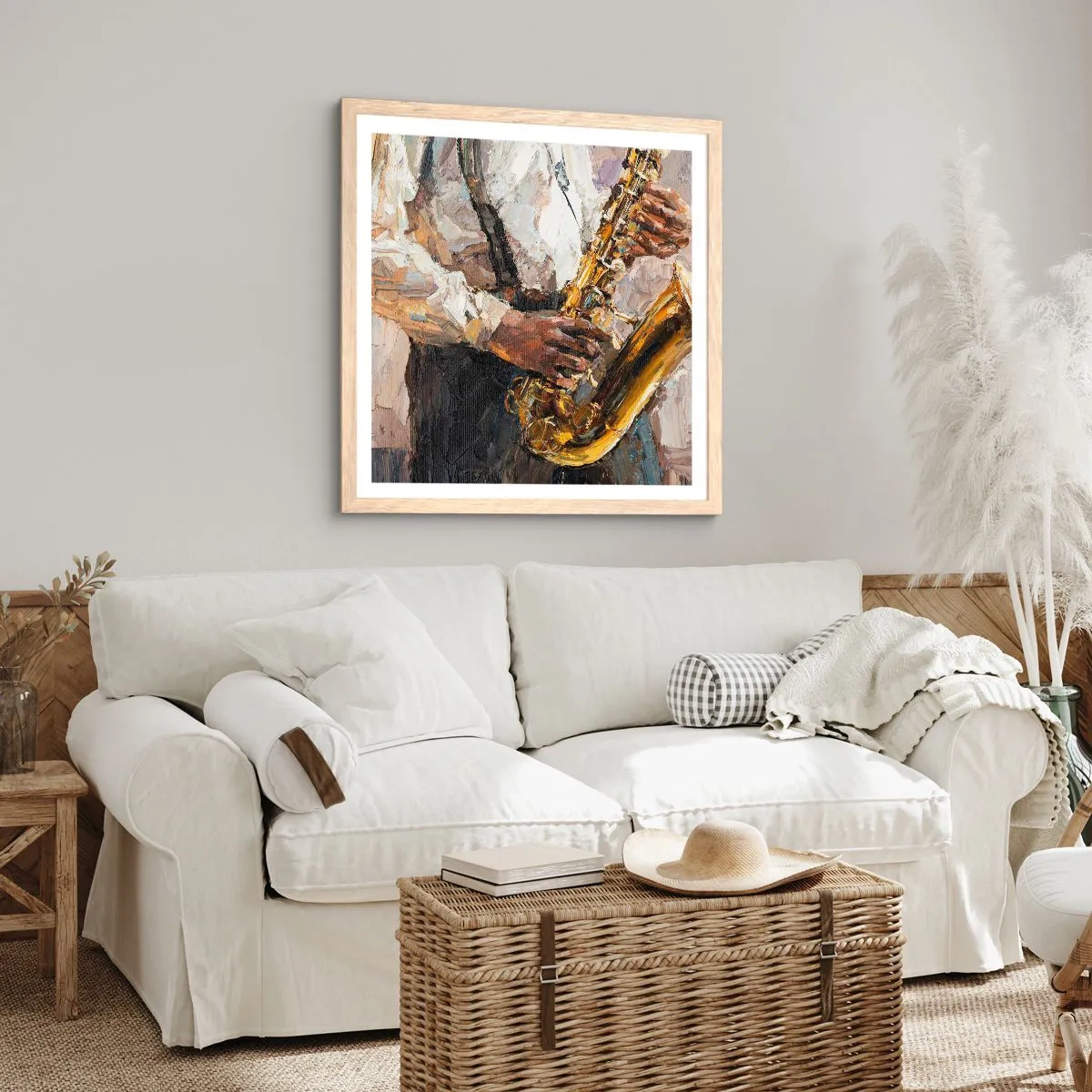 Plakat w ramie jasny dąb - Czas na solo - 40x40 cm