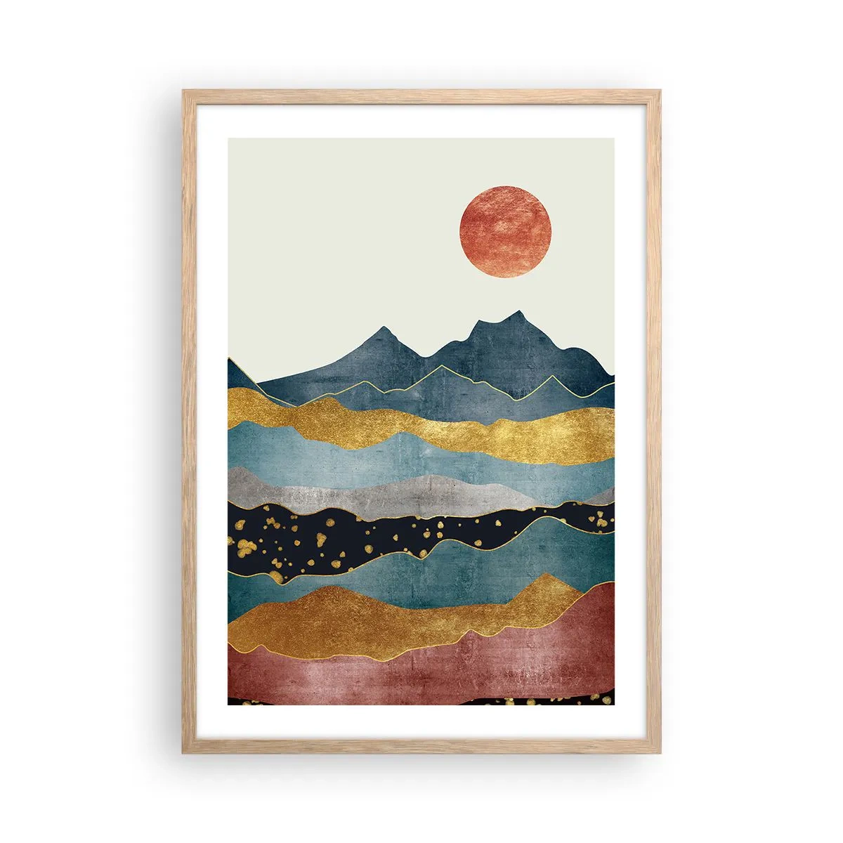 Plakat w ramie jasny dąb - Przekrój świata - 50x70 cm