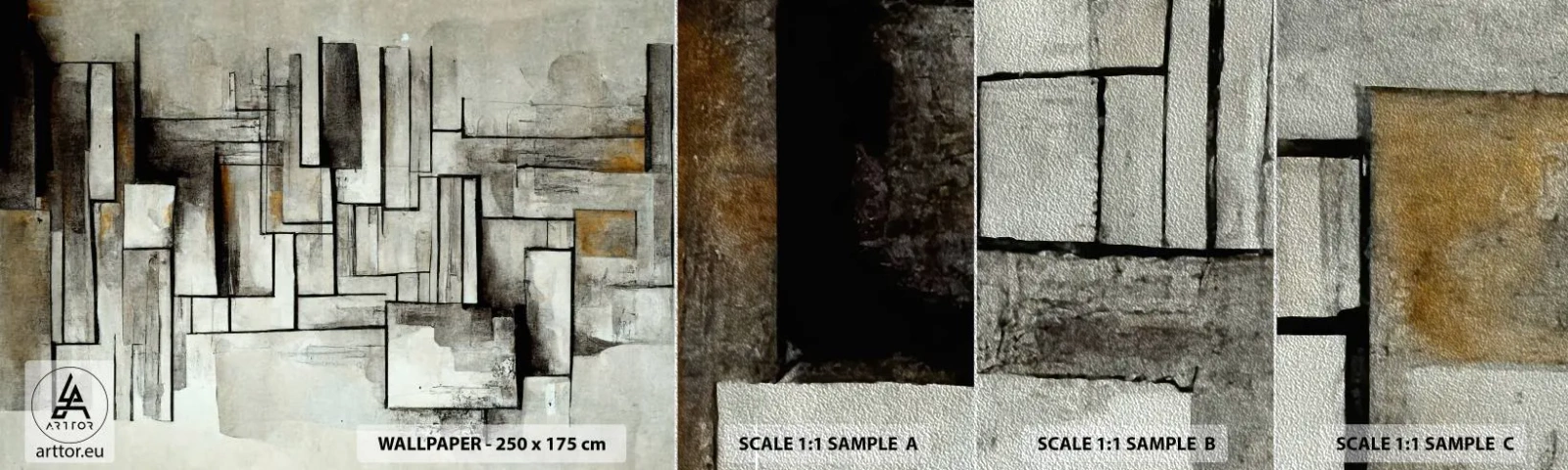 Fototapeta Próbka Premium Sand - Siła prostoty - Sztuka, Postarzany, Kreski - 100x30 cm