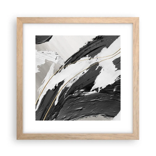 Plakat w ramie jasny dąb - Abstrakcja z rozmachem - 30x30 cm
