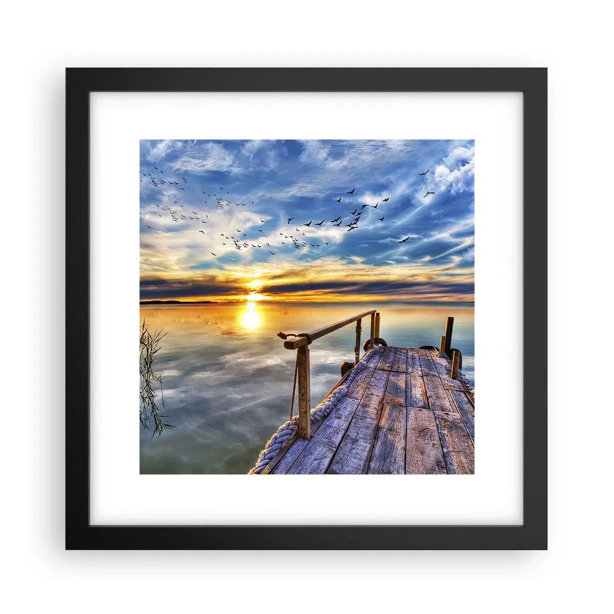 Plakat w czarnej ramie - Wiatr idzie na spoczynek - 30x30 cm