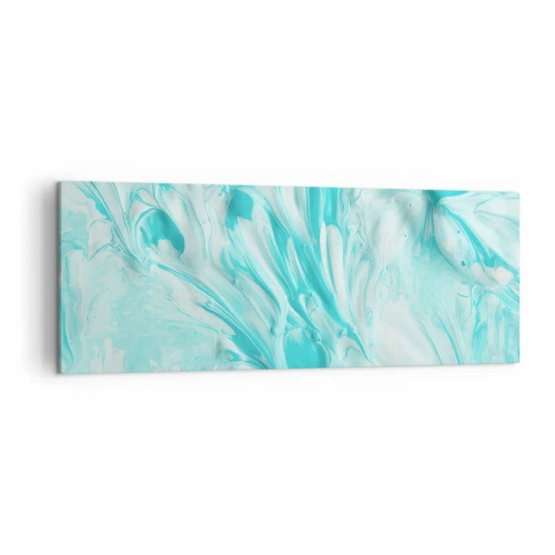 Obraz na płótnie - Abstrakcyjny motyw w pastelowych odcieniach błękitu i bieli - 140x50cm - Na zawsze razem - Nowoczesna dekoracja ścienna do salonu i sypialni ARTTOR