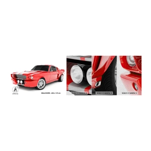 Fototapeta Próbka Premium Sand - Mustang prędki jak wiatr - Motoryzacja, Samochód Vintage, Samochód Mustang 1967 - 100x30 cm