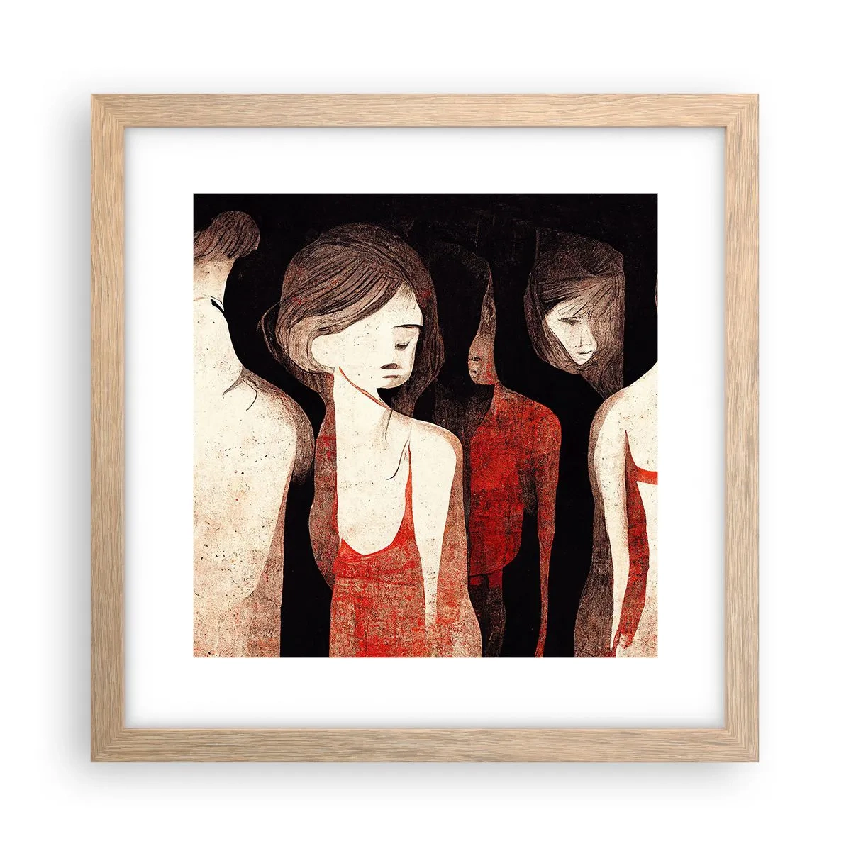 Plakat w ramie jasny dąb - Madonny z ciemności - 30x30 cm