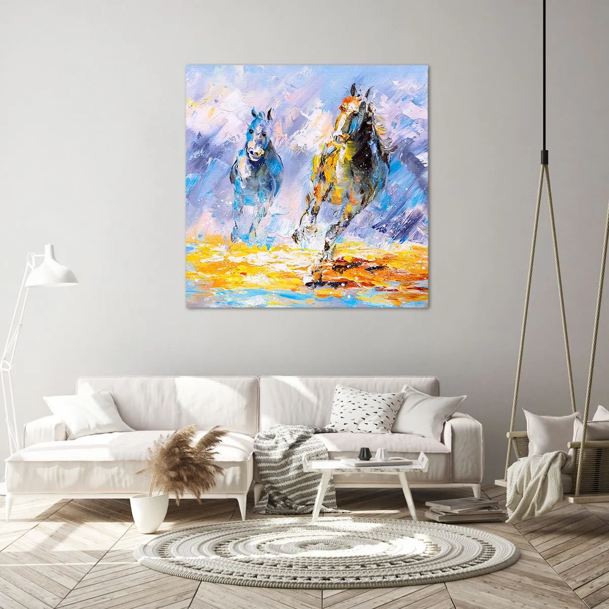 Obraz na płótnie - Galopem przez blask - 60x60 cm