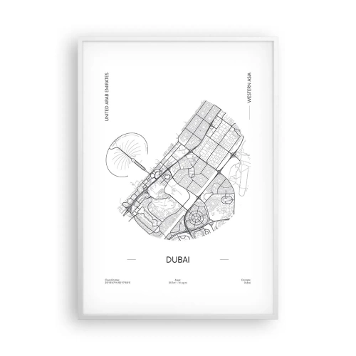 Plakat w białej ramie - Anatomia Dubaju - 70x100 cm
