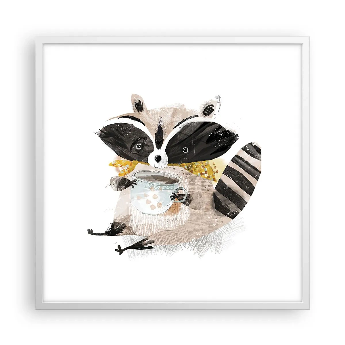 Plakat w białej ramie - Mój przyjaciel szop - 60x60 cm