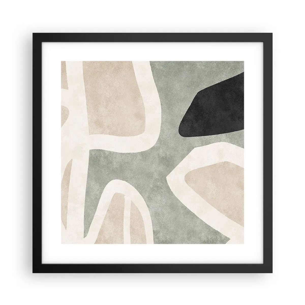 Plakat w czarnej ramie - Kompozycja z motywem czerni - 40x40 cm