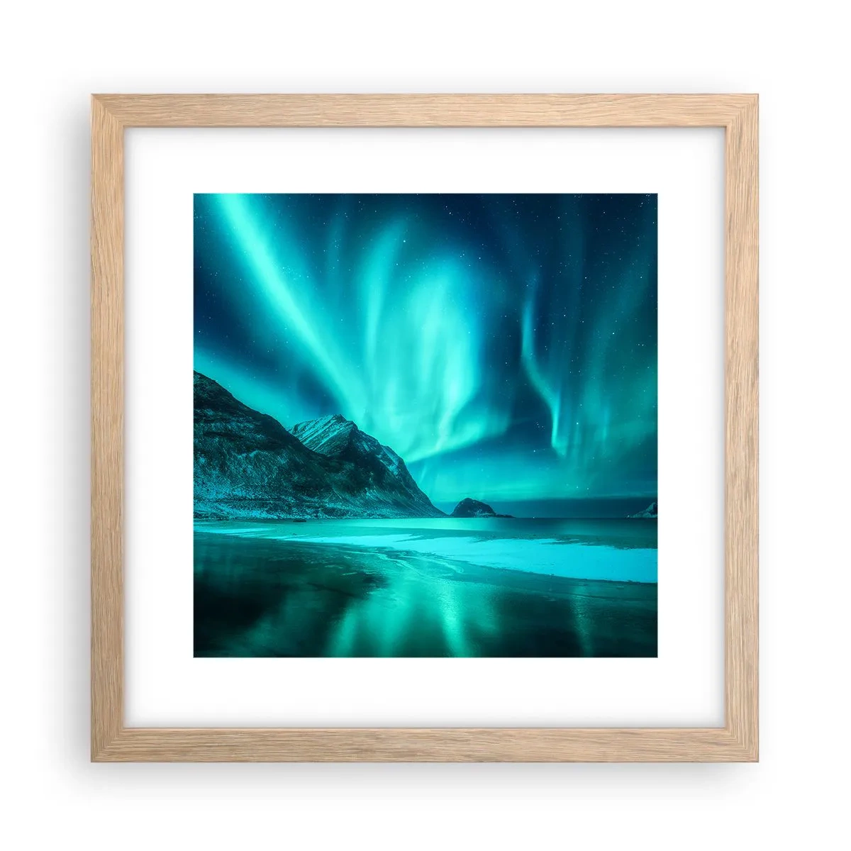 Plakat w ramie jasny dąb - Cuda północy - 30x30 cm