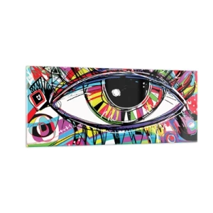 Obraz na szkle - Kolorowe oko - kolorowa dusza - 100x40 cm