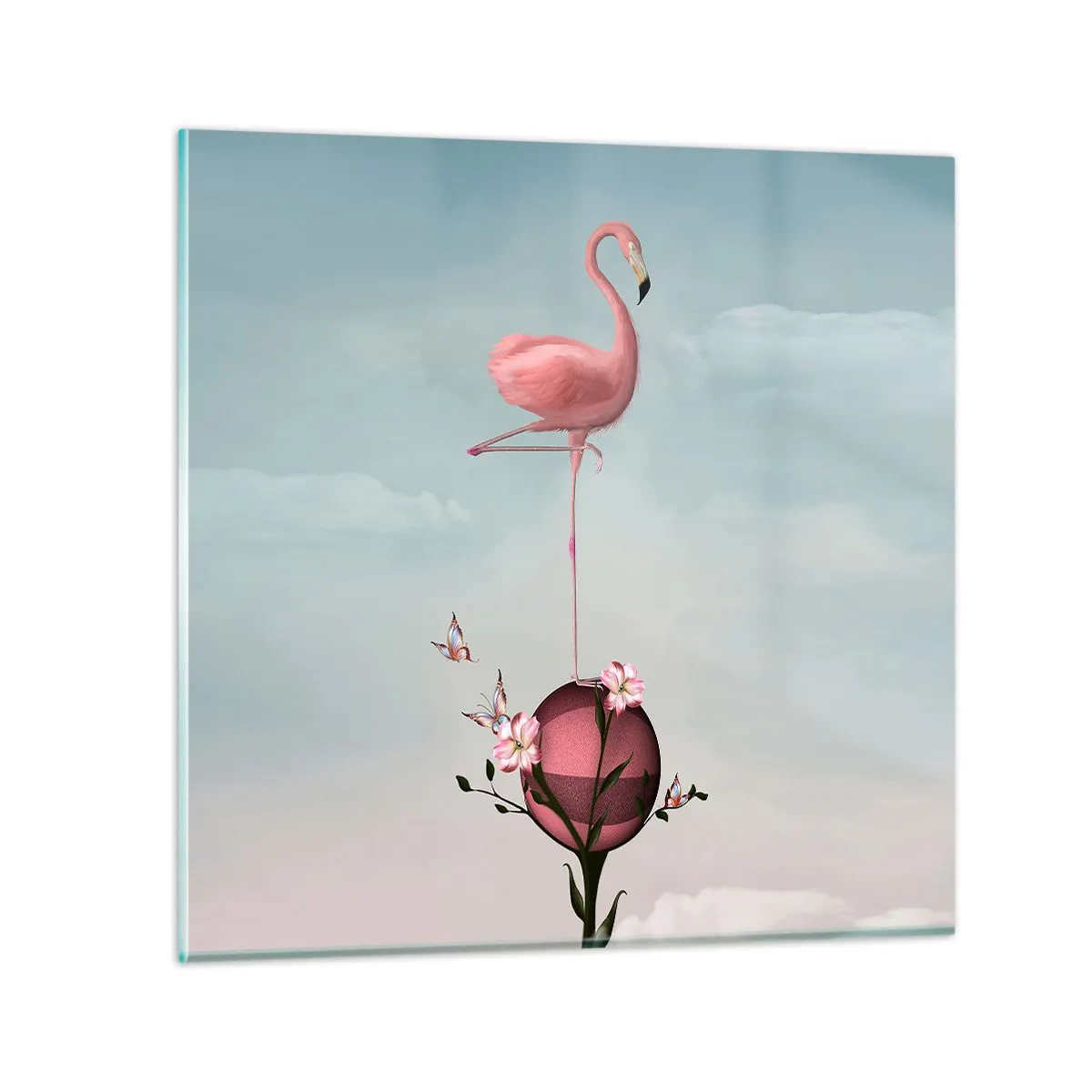 Obraz na szkle - Alegoria piłki koszykowej - 40x40 cm