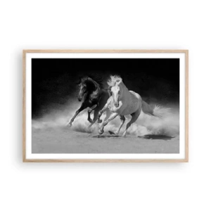 Plakat w ramie jasny dąb - Galop wolności - 91x61 cm