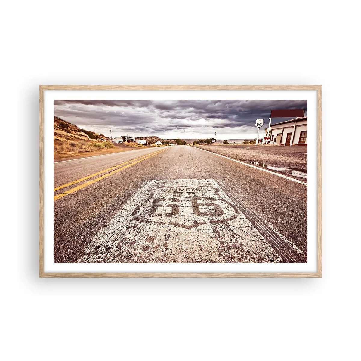 Plakat w ramie jasny dąb - Mother Road - amerykańska legenda - 91x61 cm