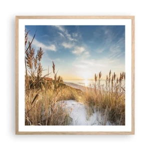 Plakat w ramie jasny dąb - Północna plaża - 60x60 cm
