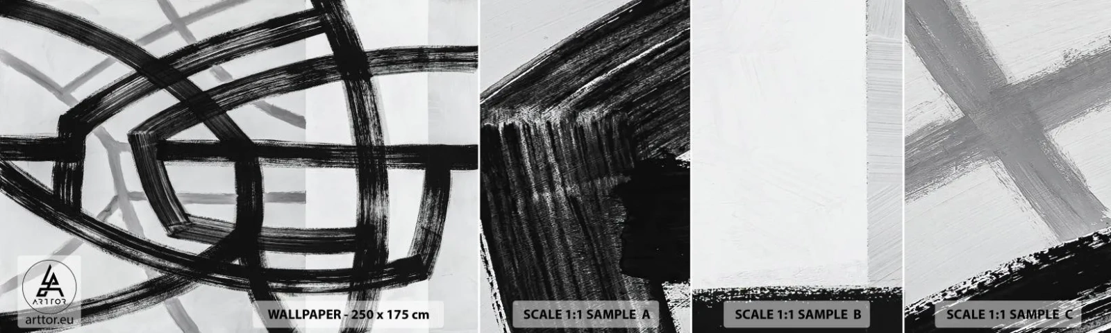 Fototapeta Próbka Samoprzylepna Deluxe Sticker - Budowanie głębi - Kreski, Sztuka, Nowoczesna - 100x30 cm