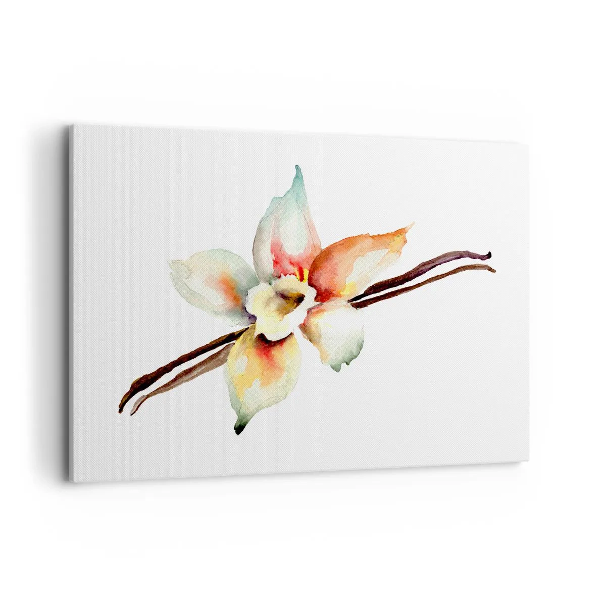 Obraz na płótnie - Akwarelowa ilustracja kwiatowa w pastelowych barwach - 120x80cm - Rozlana farbką słodycz - Nowoczesna dekoracja ścienna do salonu, kuchni i sypialni ARTTOR