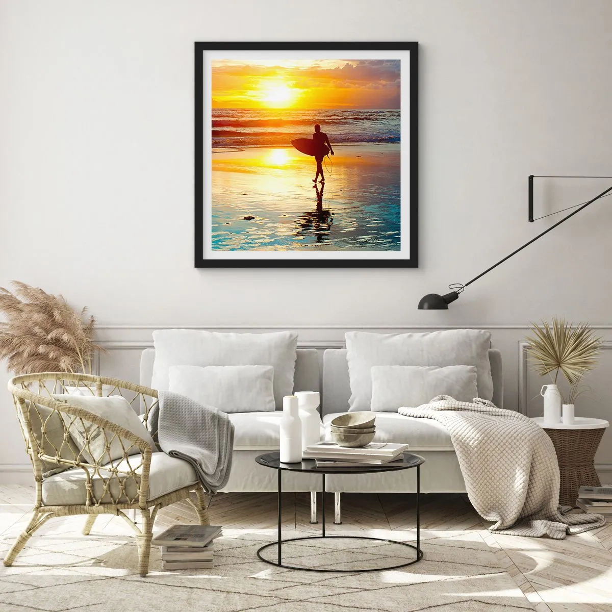 Plakat w czarnej ramie - Powrót wojownika - 60x60 cm