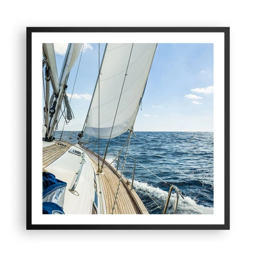 Plakat w czarnej ramie - Ahoj, przygodo - 60x60 cm