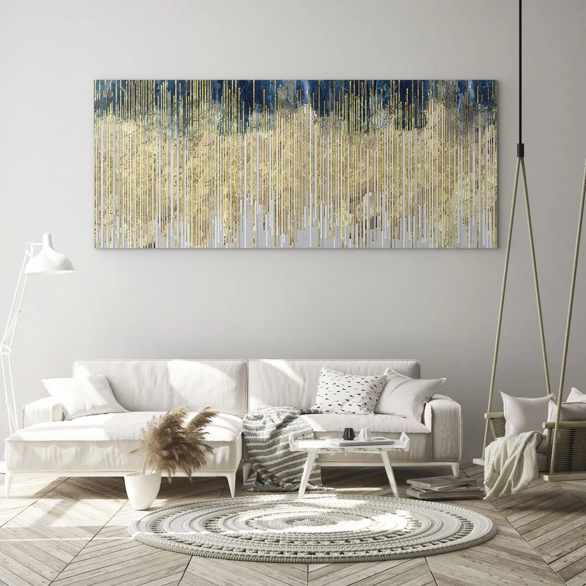 Obraz na szkle - Wyzłocona granica - 100x40 cm