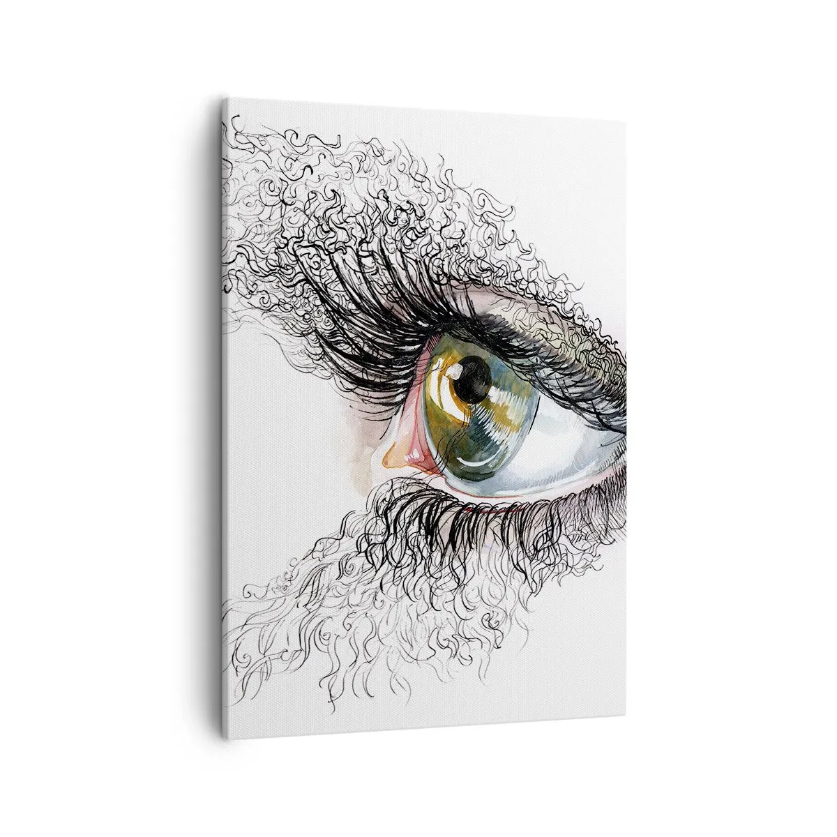 Obraz na płótnie - Oczy z delikatnymi rzęsami i subtelnymi szczegółami włosków - 50x70cm - Zajrzyj wprost do duszy - Nowoczesna dekoracja ścienna do salonu, kuchni i sypialni ARTTOR