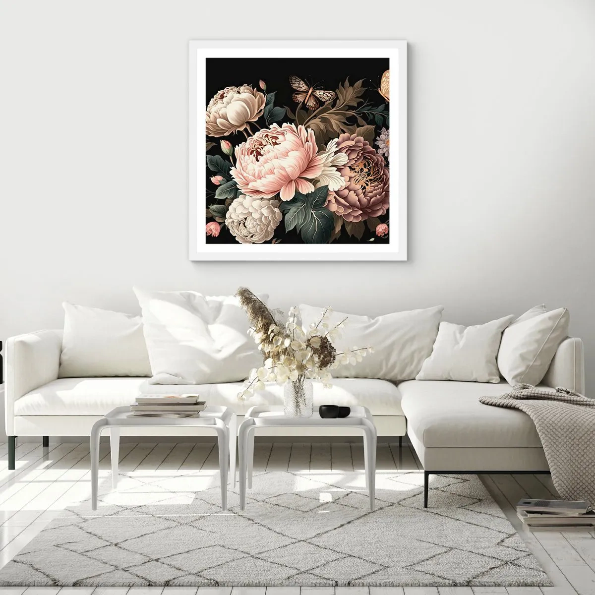 Plakat w białej ramie - W barokowym stylu - 30x30 cm