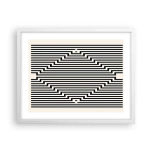 Plakat w białej ramie - Geometryczna iluzja - 50x40 cm