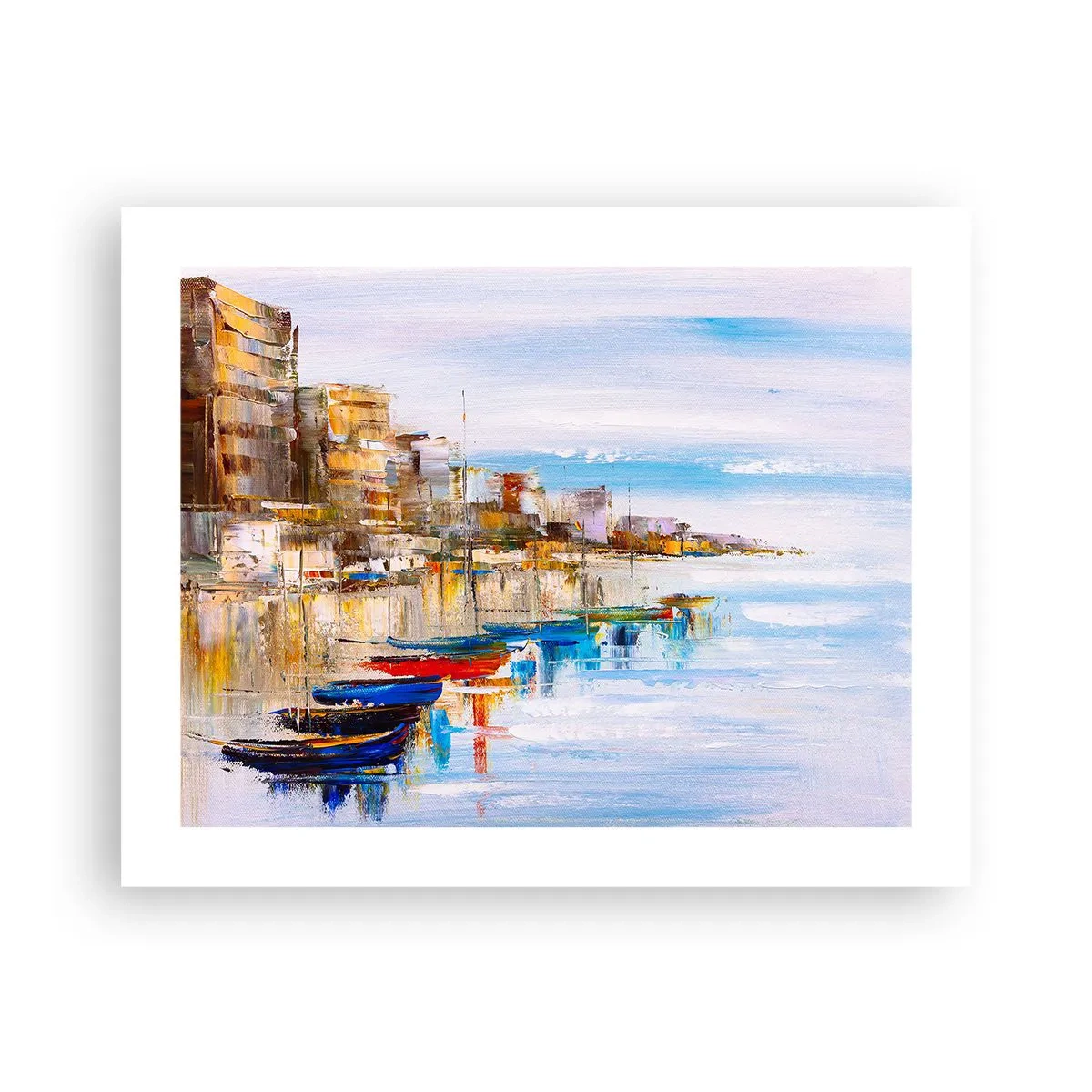Plakat - Wielobarwna miejska przystań - 50x40 cm