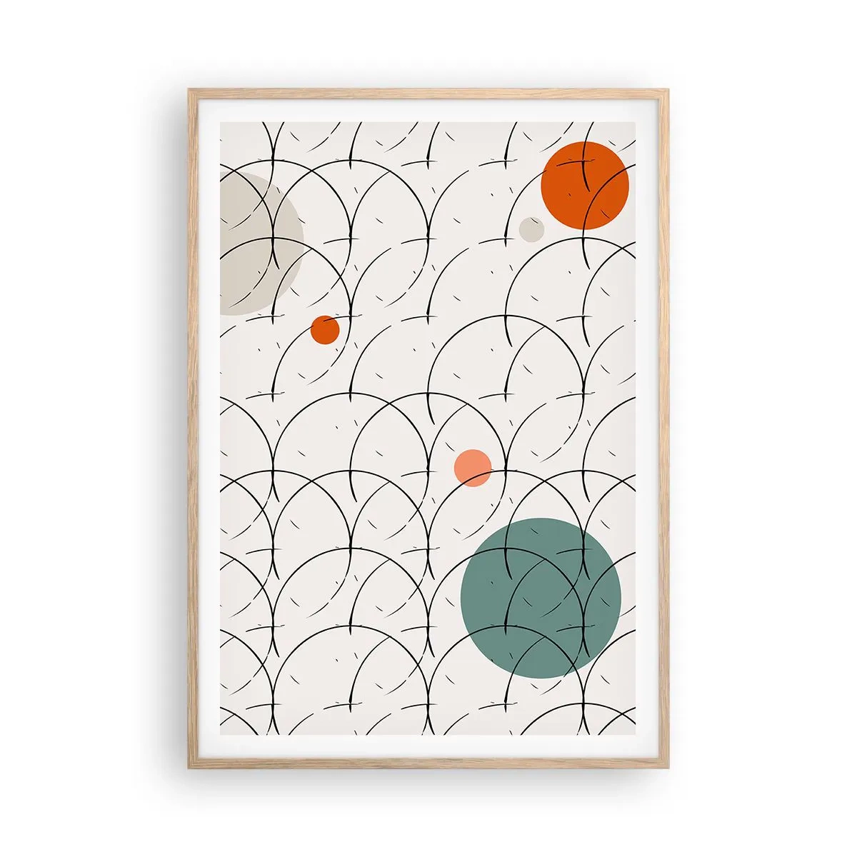 Plakat w ramie jasny dąb - W pop-artowym duchu - 70x100 cm