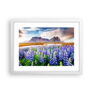 Plakat w białej ramie - Siła i surowość obok łagodności - 40x30 cm