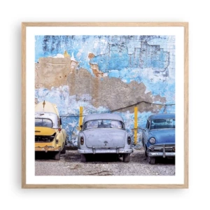 Plakat w ramie jasny dąb - Spotkanie weteranów - 60x60 cm