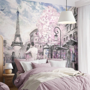 Fototapeta Premium Canvas - Jak zakochac się, to tylko w… - Miasto, Wieża Eiffla, Paryż - 400x280 cm