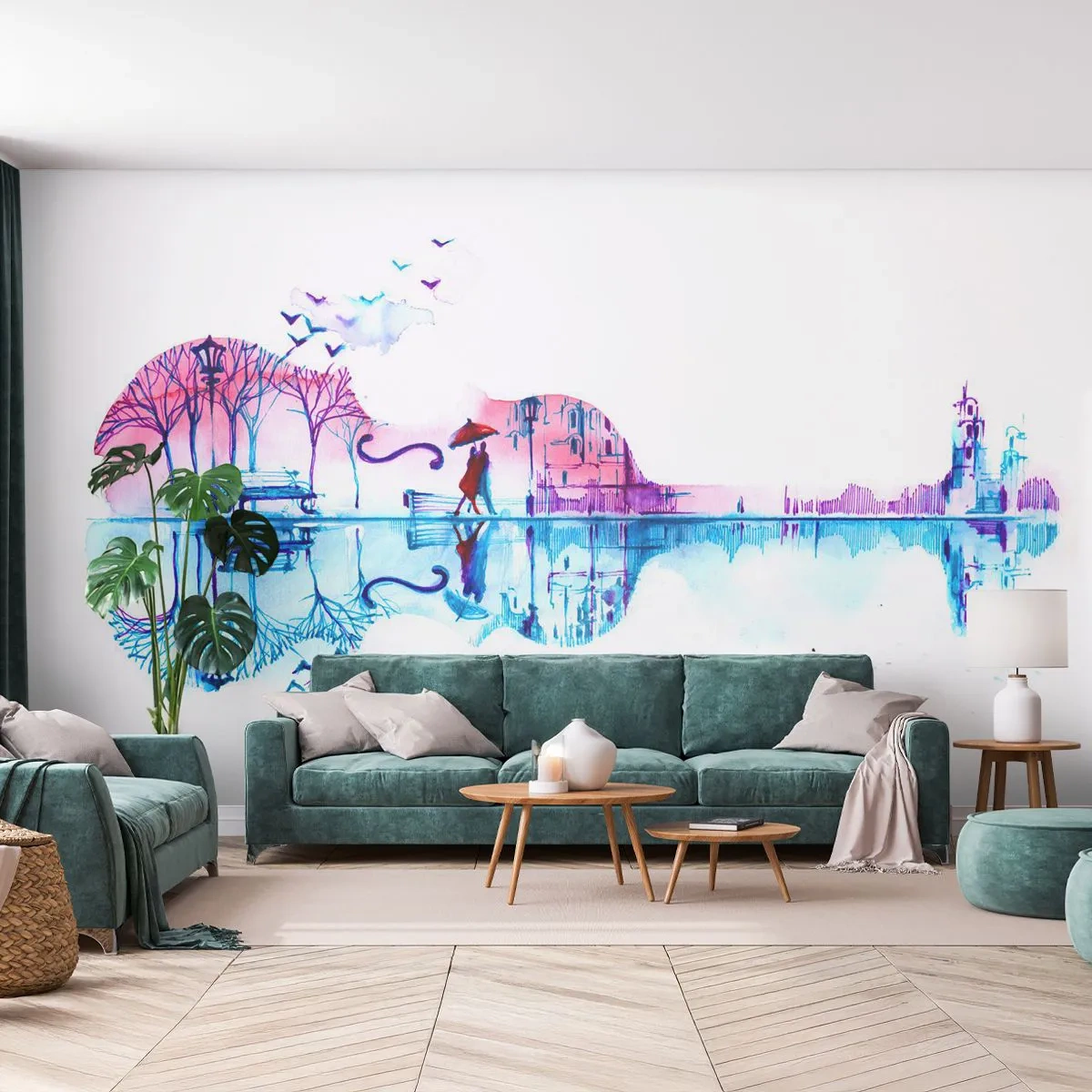 Fototapeta Samoprzylepna Deluxe Sticker - Kantyczki deszczu wam przyniosę - Abstrakcja, Skrzypce, Architektura - 250x175 cm