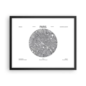 Plakat w czarnej ramie - Anatomia Paryża - 50x40 cm