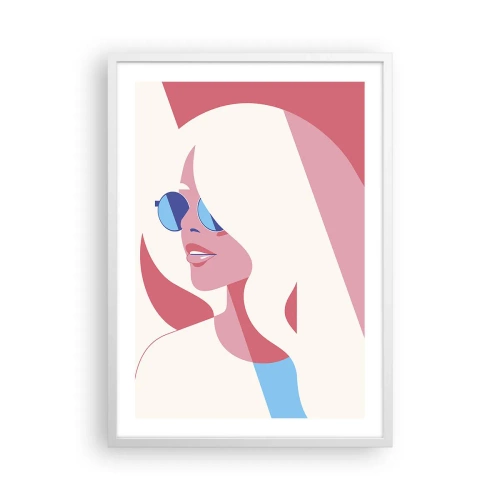 Plakat w białej ramie - To była blondynka… - 50x70 cm