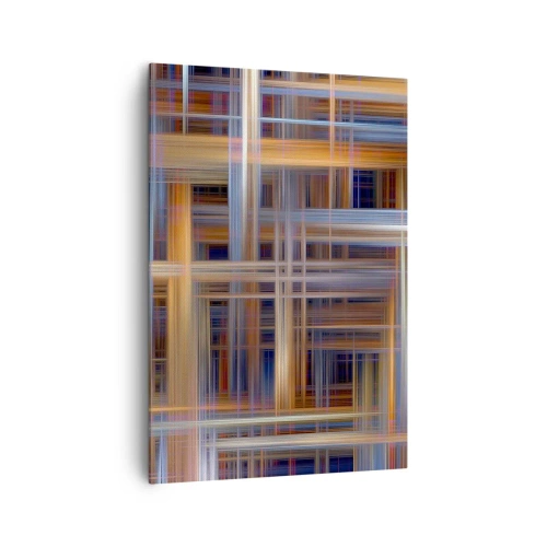 Obraz na płótnie - Abstrakcyjne wzory geometryczne w pastelowych barwach - 70x100cm - Utkane ze światła - Nowoczesna dekoracja ścienna do salonu i sypialni ARTTOR