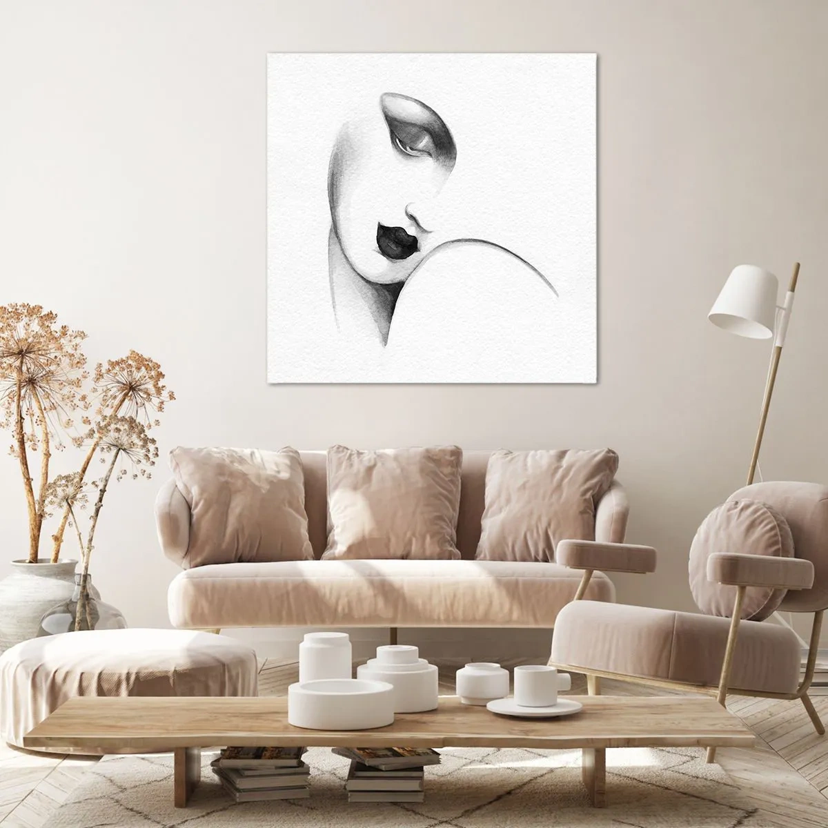 Obraz na płótnie - W stylu Łempickiej - 40x40 cm