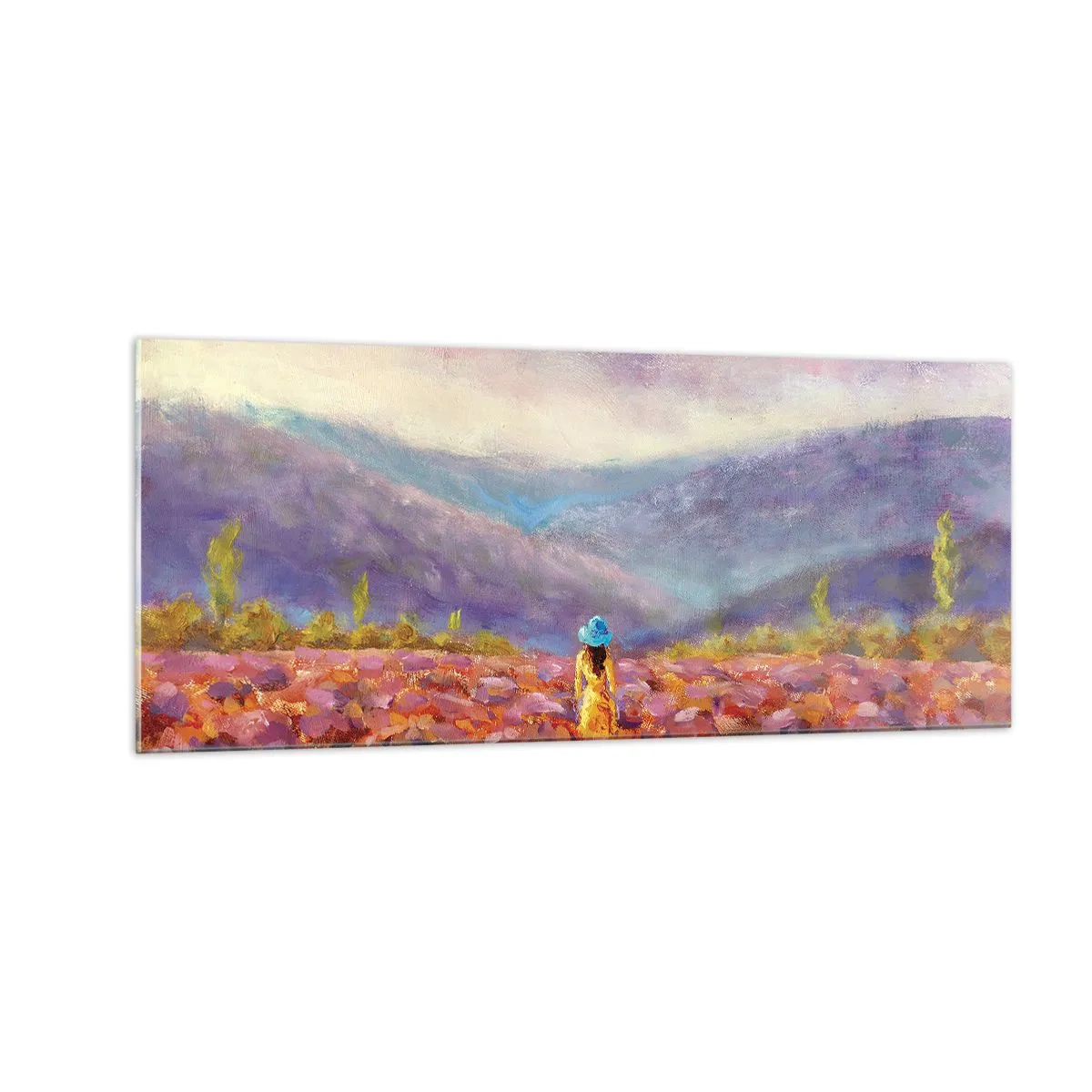Obraz na szkle - W lawendowym świecie - 100x40 cm