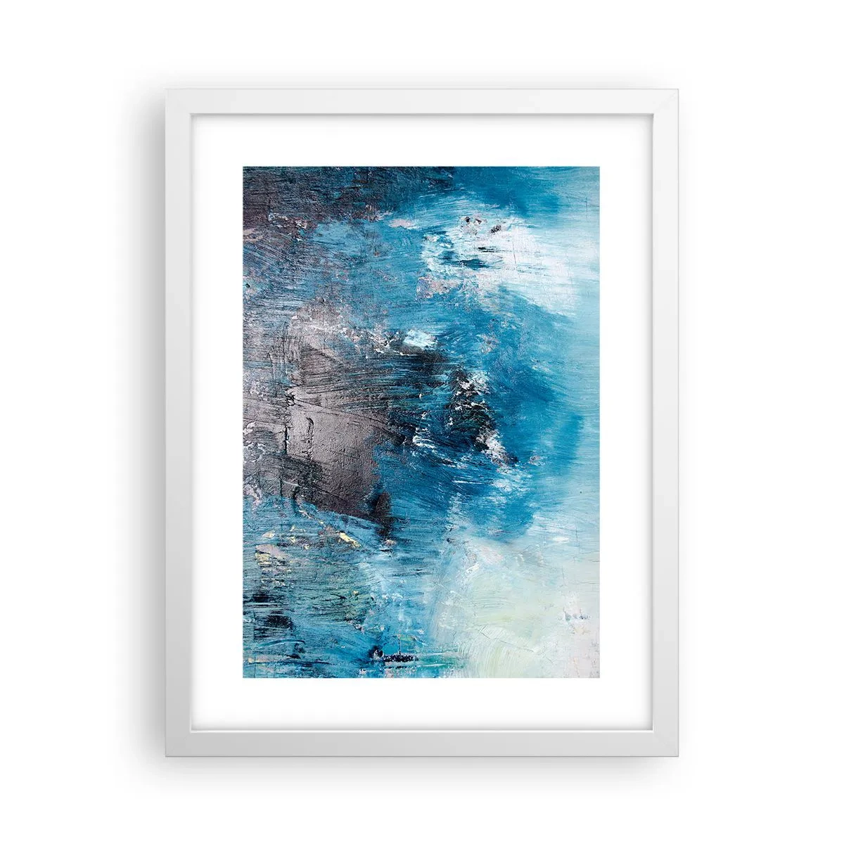 Plakat w białej ramie - Błękitna rapsodia - 30x40 cm