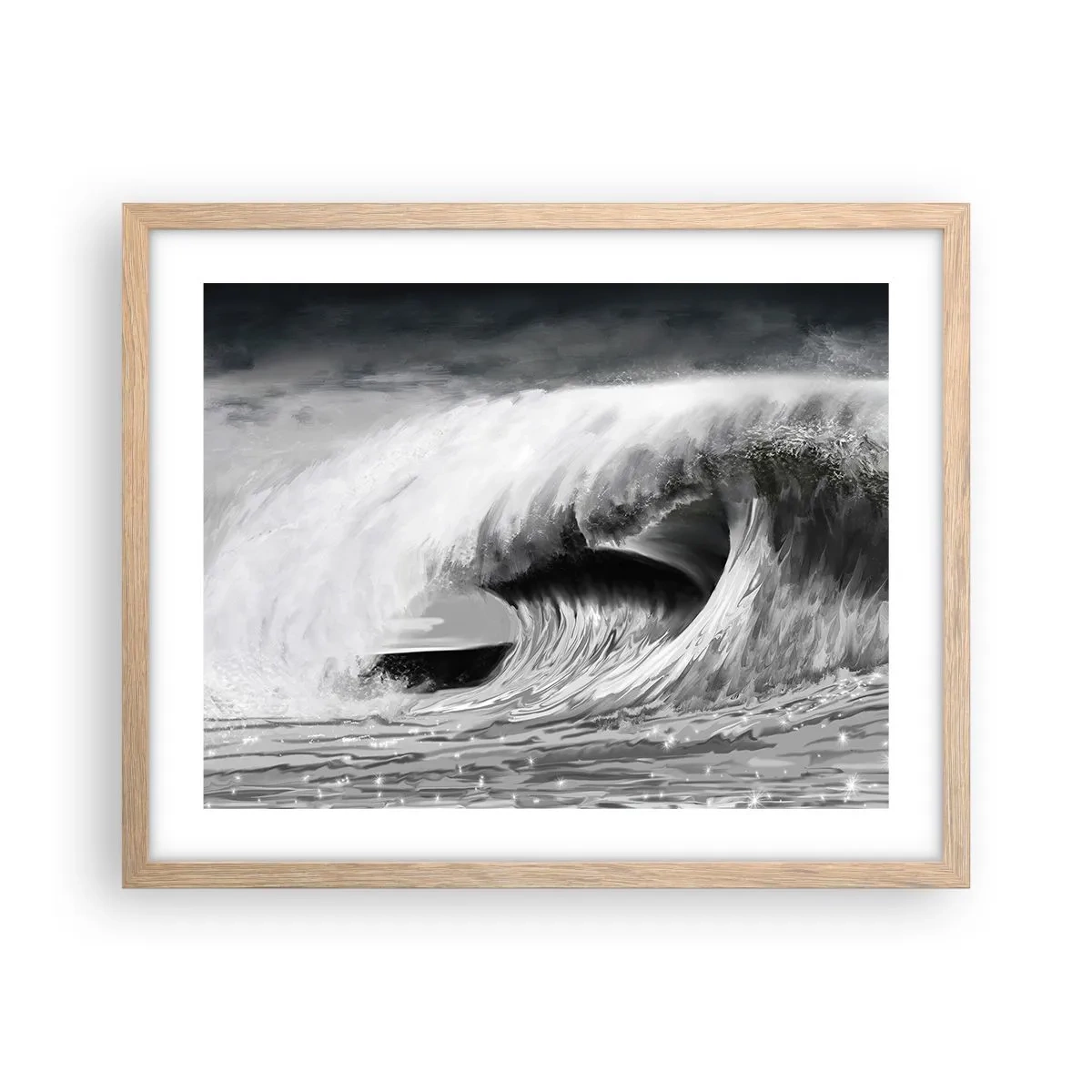 Plakat w ramie jasny dąb - Gniew oceanu - 50x40 cm