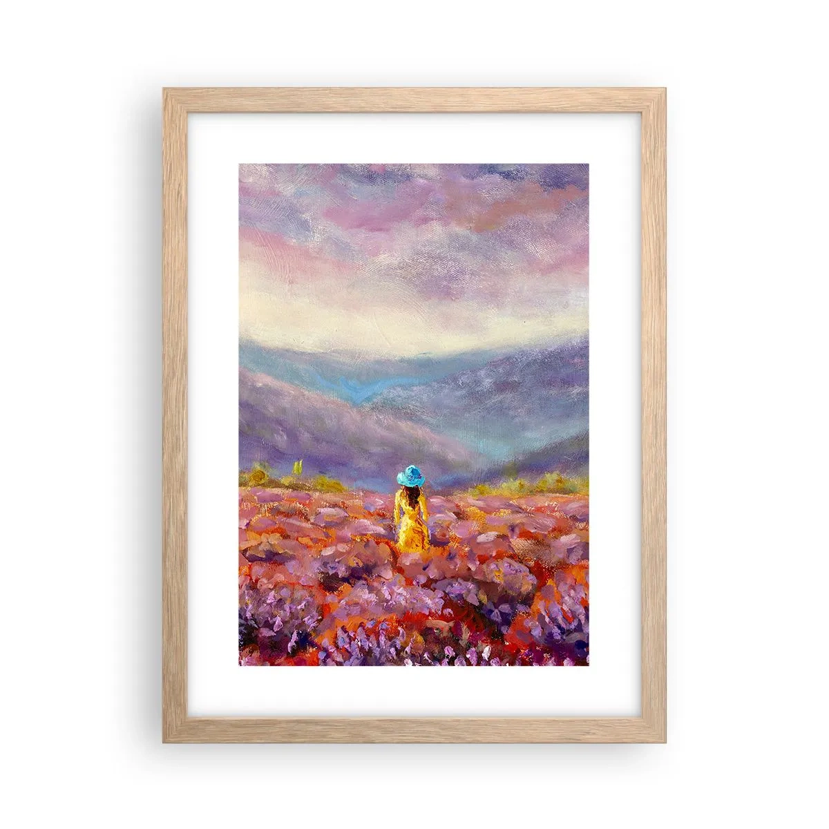 Plakat w ramie jasny dąb - W lawendowym świecie - 30x40 cm